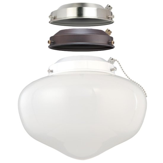 (image for) Schoolhouse Ceiling Fan Light Kit Nickel/Orb/White