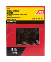 (image for) 20D 3-3/4 in. Sinker Vinyl Steel Nail Checkered 5 lb.