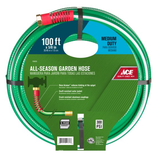 (image for) 5/8 in. D X 100 ft. L Medium-Duty Green Hose