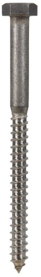 (image for) 5/16 in. x 4 in. L Hex Stainless Steel Lag Screw 25 pk