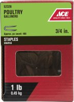 (image for) 3/4 in. L Galvanized Steel Poultry Staples 1 lb.
