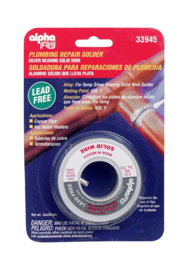 (image for) 3 oz. Lead-Free Plumbing Solder 0.125 in. Dia. Silver-