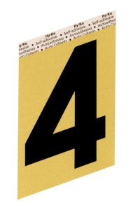 (image for) 3-1/2 in. Black Aluminum Self-Adhesive Number 4 1 pc.