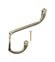 (image for) 3-1/2 in. L Bright Brass Gold Brass Large Garment Hook 1 pk