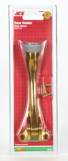 (image for) 3 in. H x 5 in. W Solid Brass w/Rubber Stop Brass Kick-Down