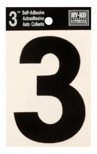 (image for) 3 in. Black Vinyl Self-Adhesive Number 3 1 pc.