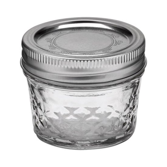 (image for) Quilted Crystal Regular Mouth Jelly Jar 4 oz 12 pk