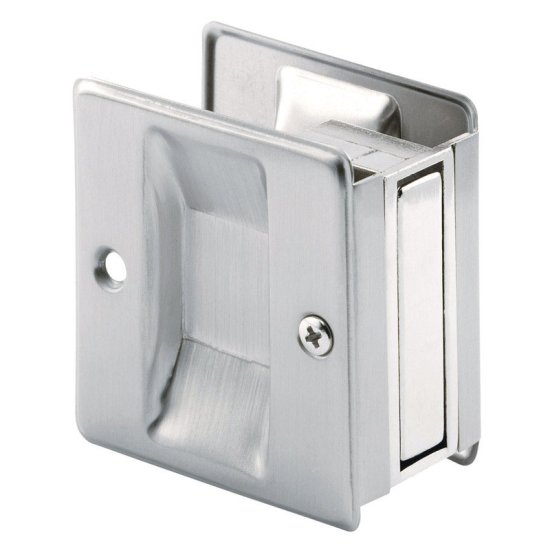 (image for) 2.5 in. L Satin Nickel Silver Brass Pocket Door Pull
