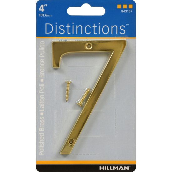 (image for) 4 in. Gold Brass Screw-On Number 7 1 pc.