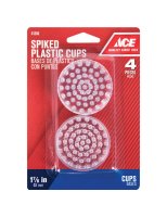 (image for) Plastic Spiked Caster Cup Clear Round 1-7/8 in. W 4 pk