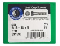 (image for) 5/16-18 in. Dia. x 5 in. L Stainless Steel Hex Head Cap