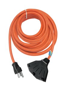 (image for) Indoor and Outdoor 50 ft. L Orange Triple Outlet Cord 12/3 S