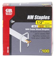 (image for) 1/2 in. W Steel Insulated Cable Staple 100 pk