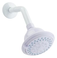(image for) White PVC 5 settings Wallmount Showerhead 1.8 gal.