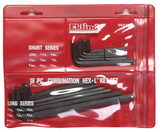 (image for) Tool Assorted SAE Long and Short Arm Hex Key Set Multi-Si