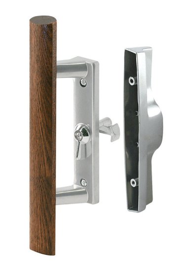 (image for) Wood Tone Steel Outdoor Sliding Glass Door Security L