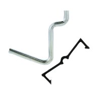 (image for) Zinc Plated Black/Silver Steel 1.5 in. Peg Hooks 6 pk