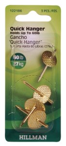 (image for) AnchorWire Brass-Plated One Piece Quick Hanger 60 lb. 3