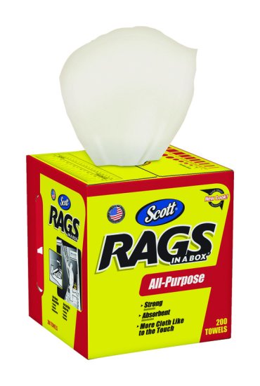 (image for) Scott Rags in a Box Paper Cleaning Cloth 12 in. W x 10 in. L 200