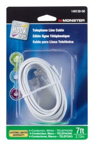 (image for) Monster Just Hook It Up 7 ft. L White Modular Telephone Line Cab