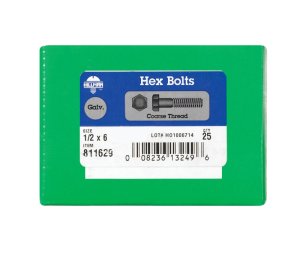 (image for) 1/2 in. Dia. x 6 in. L Hot Dipped Galvanized Steel Hex B