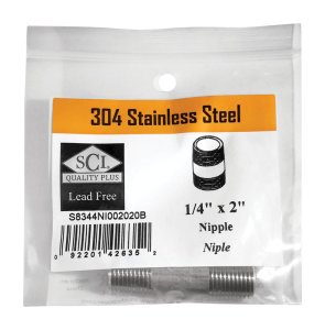 (image for) 1/4 in. MPT x 2 in. L Stainless Steel Nipple