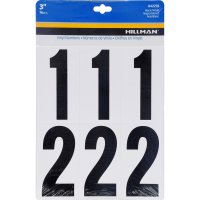 (image for) 3 in. Black Plastic/Vinyl Self-Adhesive Number Set 0-9 27 pc