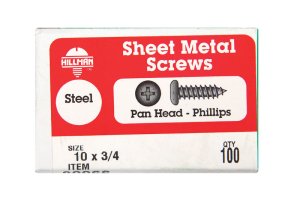 (image for) No. 10 x 3/4 in. L Phillips Pan Head Zinc-Plated Steel S