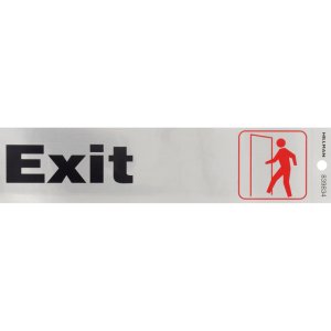 (image for) Hillman English Silver Exit Decal 2 in. H X 8 in. W