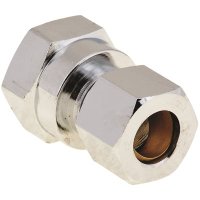 (image for) Brass Compression Coupling 1/2 in. IPS x 3/8 in. OD Chro