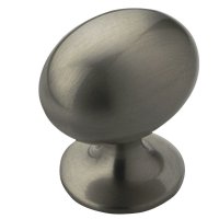 (image for) Oval Cabinet Knob 1-3/8 in. Dia. 1 in. Satin Nic
