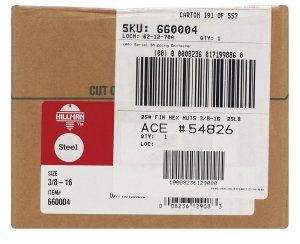 (image for) 3/8 Zinc-Plated Steel USS Hex Nut 1562 pk