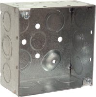 (image for) 4 in. Square Steel 2 gang Junction Box Gray