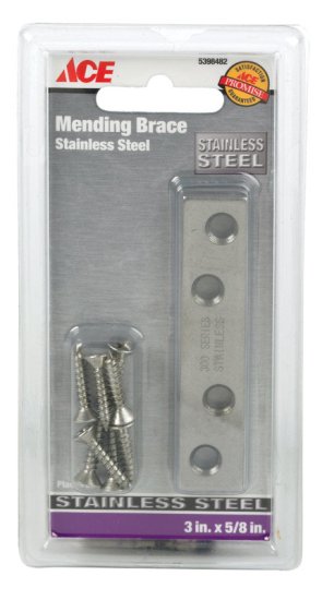 (image for) 0.625 in. W x 3 in. L Stainless Steel Mending Brace